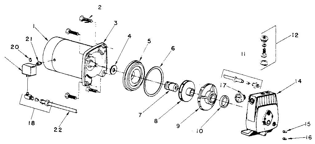 Motor and pump assembly
