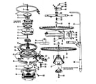 Kenmore 5871466083 motor, heater, and spray arm details diagram