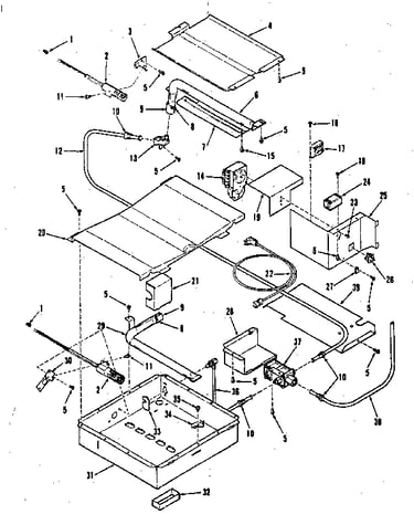Broiler & oven burner section