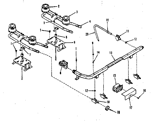 Top burner section