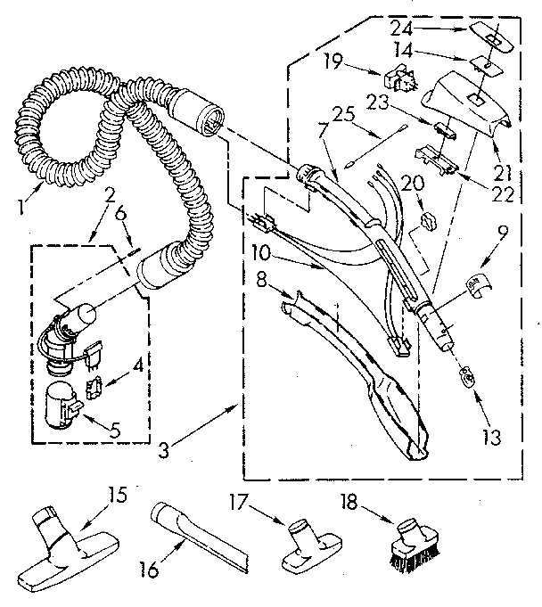 Hose and attachment parts