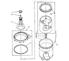 Kenmore 11081810100 agitator, basket and tub parts diagram