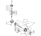 Kenmore 11081810100 brake clutch, gearcase, motor and pump parts diagram