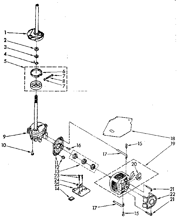 Brake clutch, gearcase, motor and pump parts