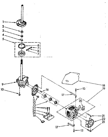 Brake clutch, gearcase, motor and pump parts