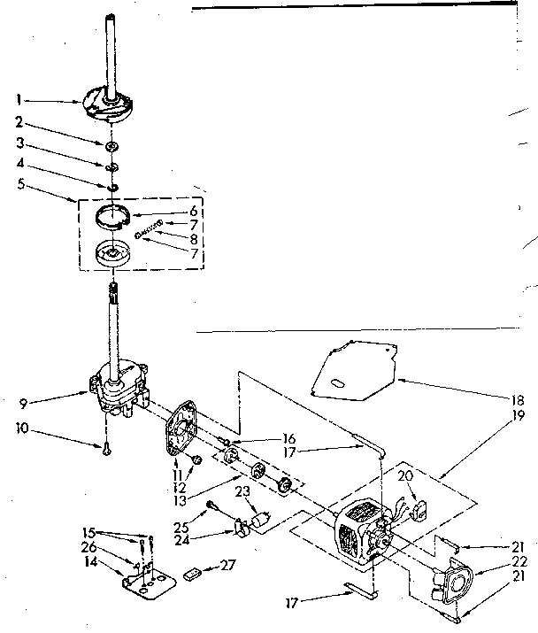 Brake, clutch, gearcase, motor and pump parts