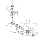 Kenmore 11082791810 brake, clutch, gearcase, motor and pump parts diagram