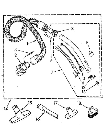 Hose and attachment parts