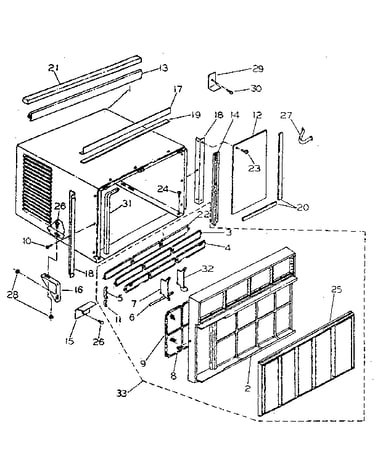 Cabinet and front panel parts