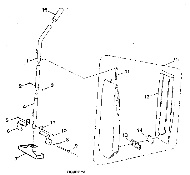 HANDLE AND BAG HOUSING