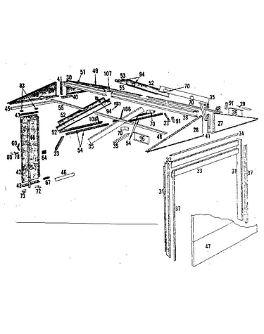 Roof support and door assembly