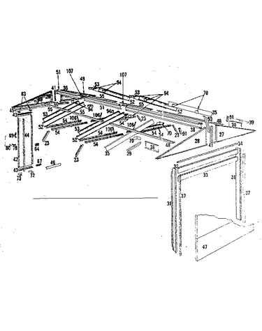 Roof support and door assembly