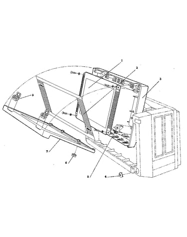 Figure 7-1. display enclosure assembly (items 1-8).