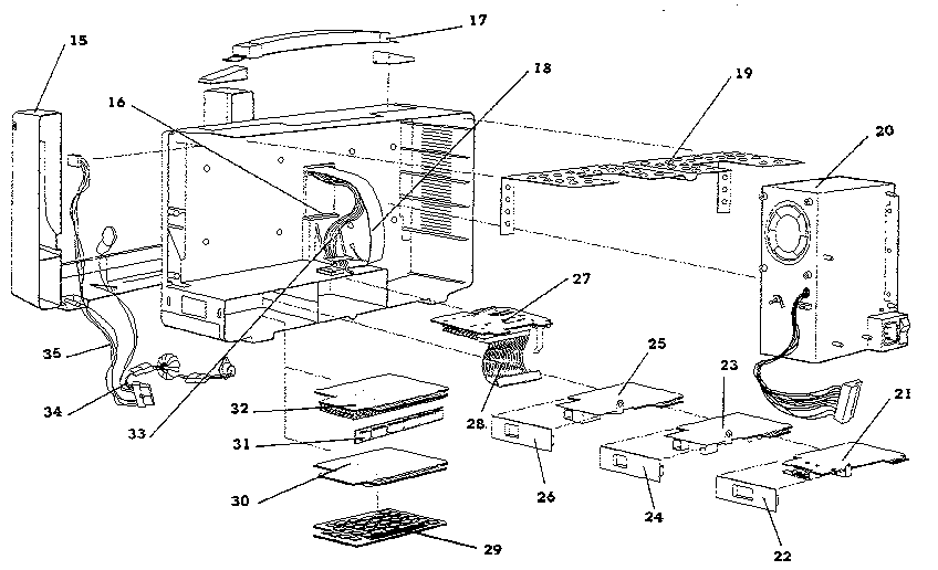 Figure 7-5. chassis-rear assembly (items 14-34).