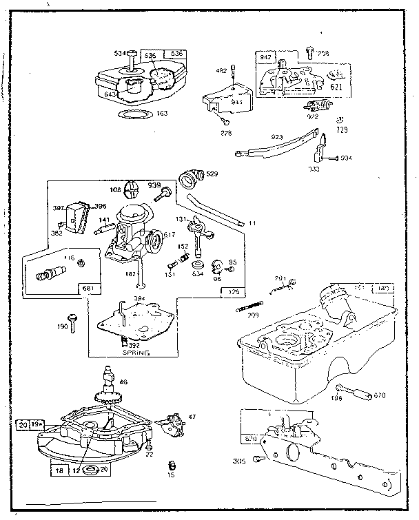 Carburetor and sump engine base