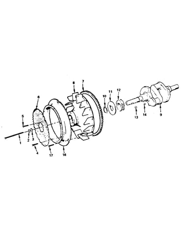 Crankshaft and flywheel
