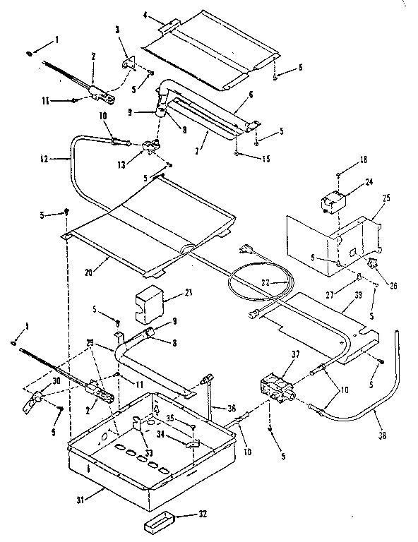 Broiler & oven burner section