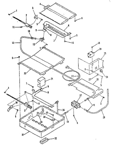 Broiler & oven burner section