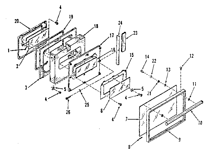 Oven door section