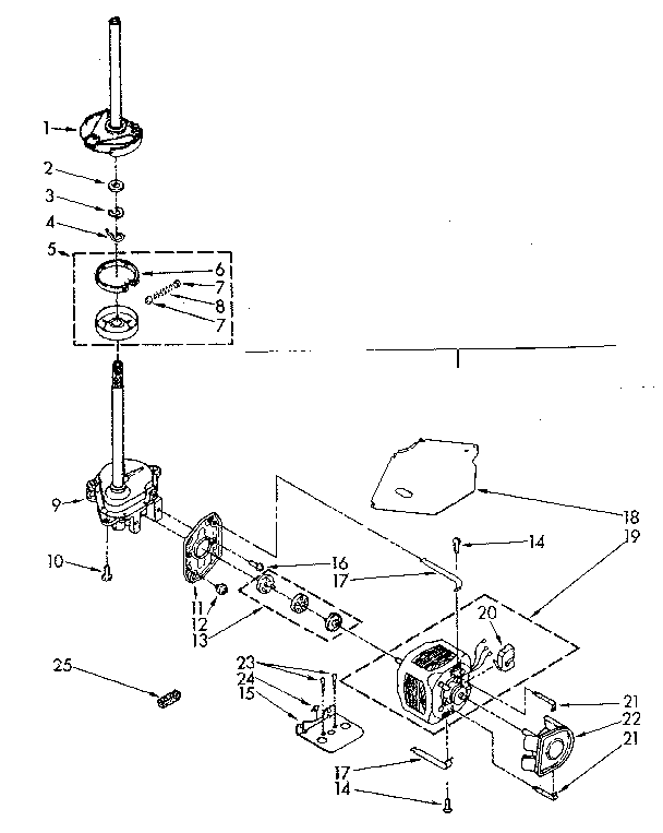 Brake, clutch, gearcase, motor and pump parts