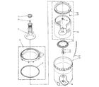 Kenmore 11082427610 agitator, basket and tub diagram