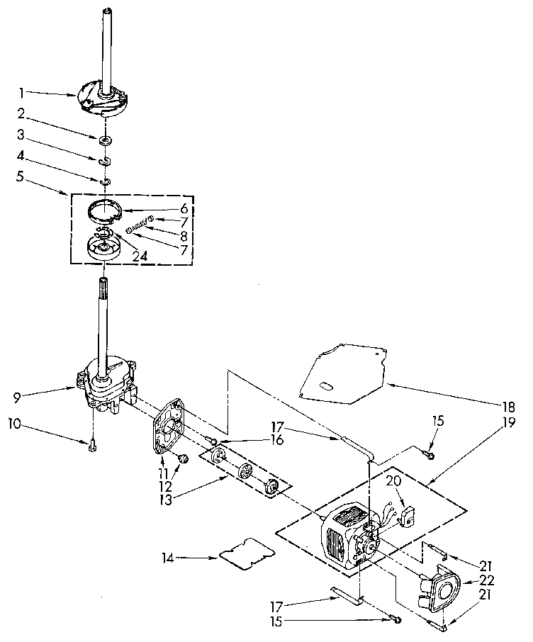 BRAKE, CLUTCH, GEARCASE, MOTOR AND PUMP