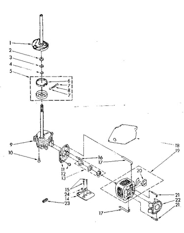 Brake, clutch, gearcase, motor and pump parts