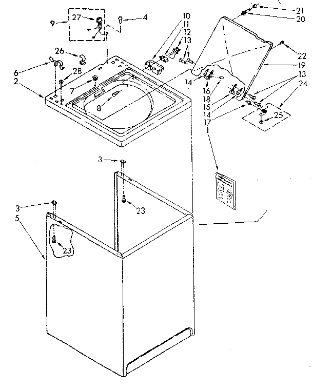 TOP AND CABINET PARTS & OPTIONAL PARTS