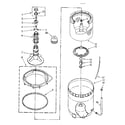 Kenmore 11082683730 agitator, basket and tub parts diagram