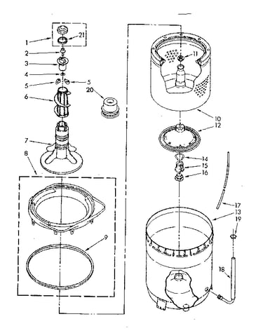 Agitator, basket and tub parts