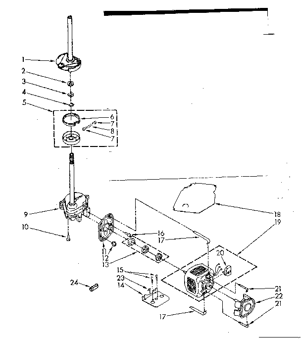 Brake, clutch, gearcase, motor and pump parts