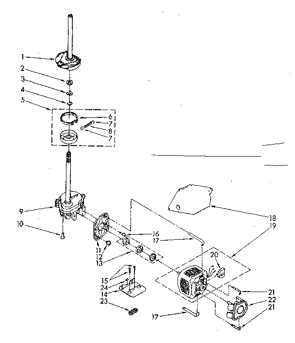 Brake, clutch, gearcase, motor and pump parts
