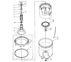 Kenmore 11082880100 agitator, basket and tub parts diagram