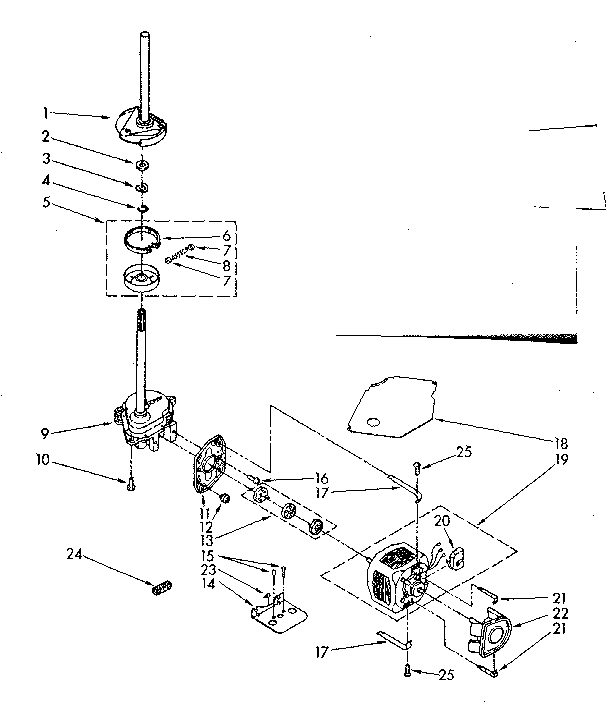 Brake, clutch, gearcase, motor and pump parts