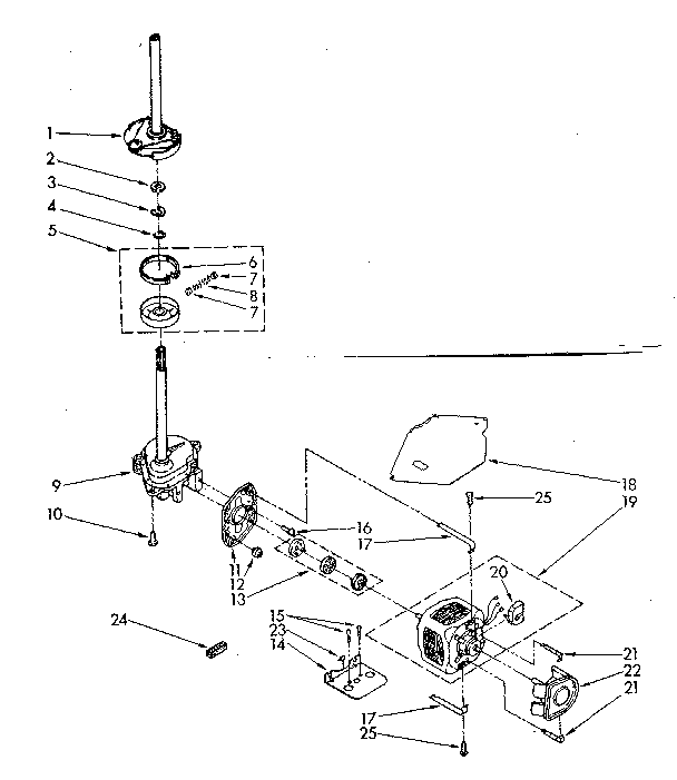 Brake, clutch, gearcase, motor and pump parts