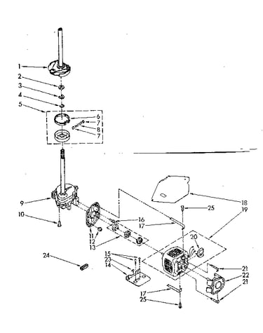 Brake, clutch, gearcase, motor and pump parts