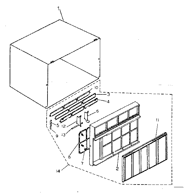 Cabinet and front panel parts