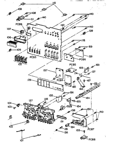 Pc board and tape mechanism