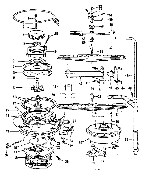 MOTOR, HEATER, AND SPRAY ARM DETAILS