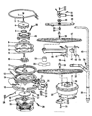 Motor, heater, and spray arm details
