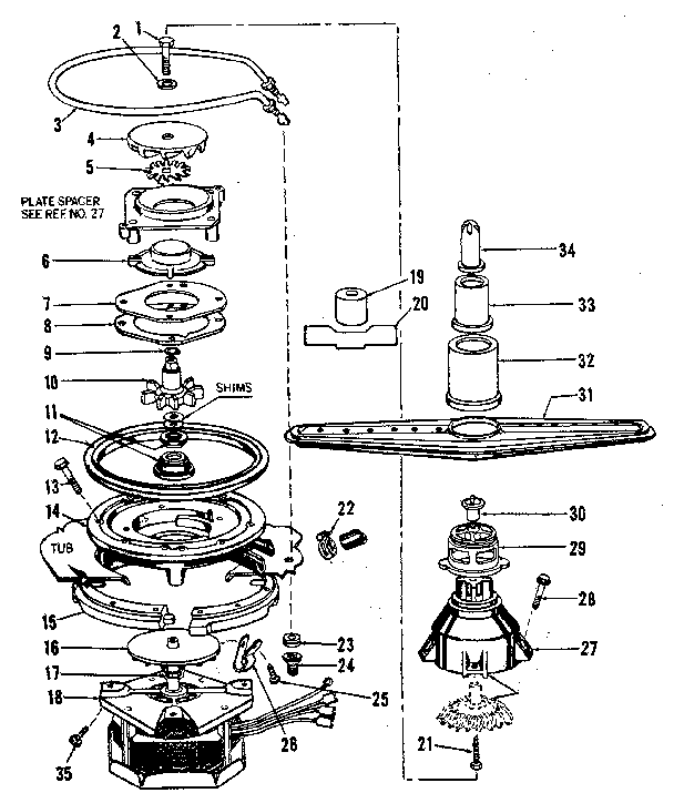 Motor, heater, and spray arm details