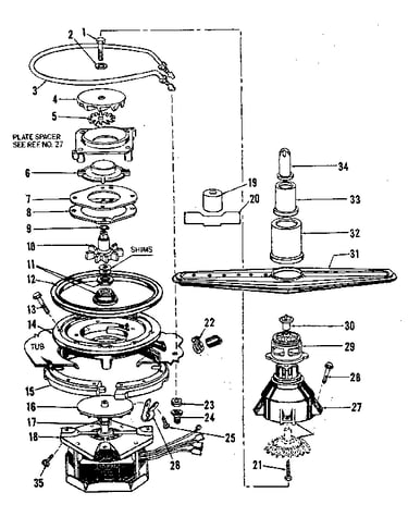 Motor, heater, and spray arm details