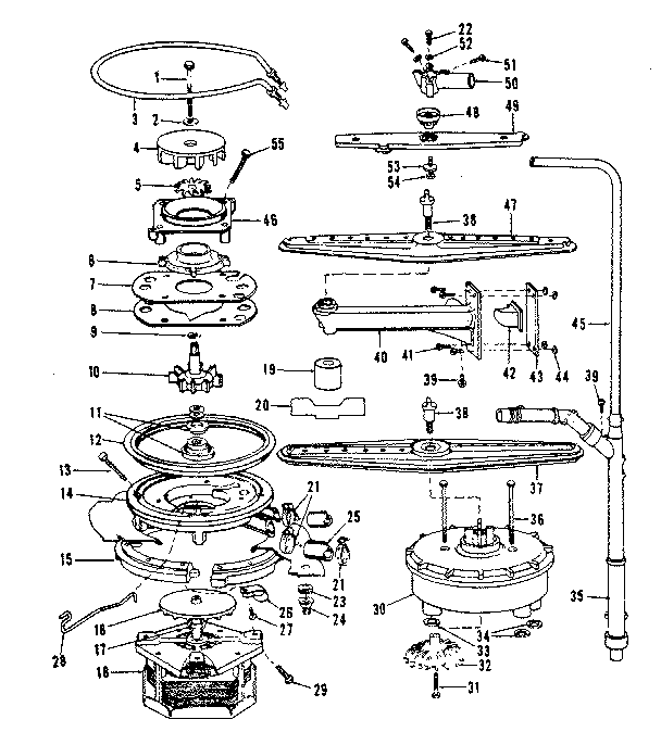 MOTOR, HEATER, AND SPRAY ARM DETAILS