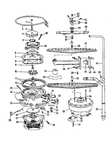 Motor, heater, and spray arm details