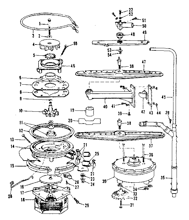 Motor, heater, and spray arm details