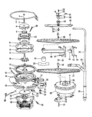 Motor, heater, and spray arm details