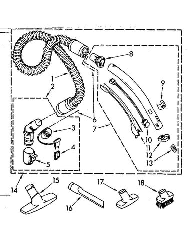 Hose and attachment parts