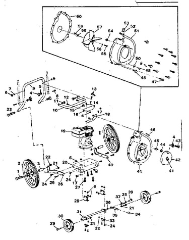 Engine and wheel assembly