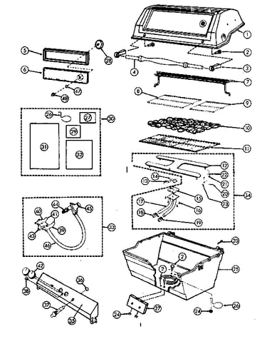 Grill and burner section