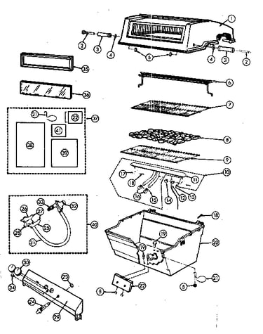 Grill and burner section